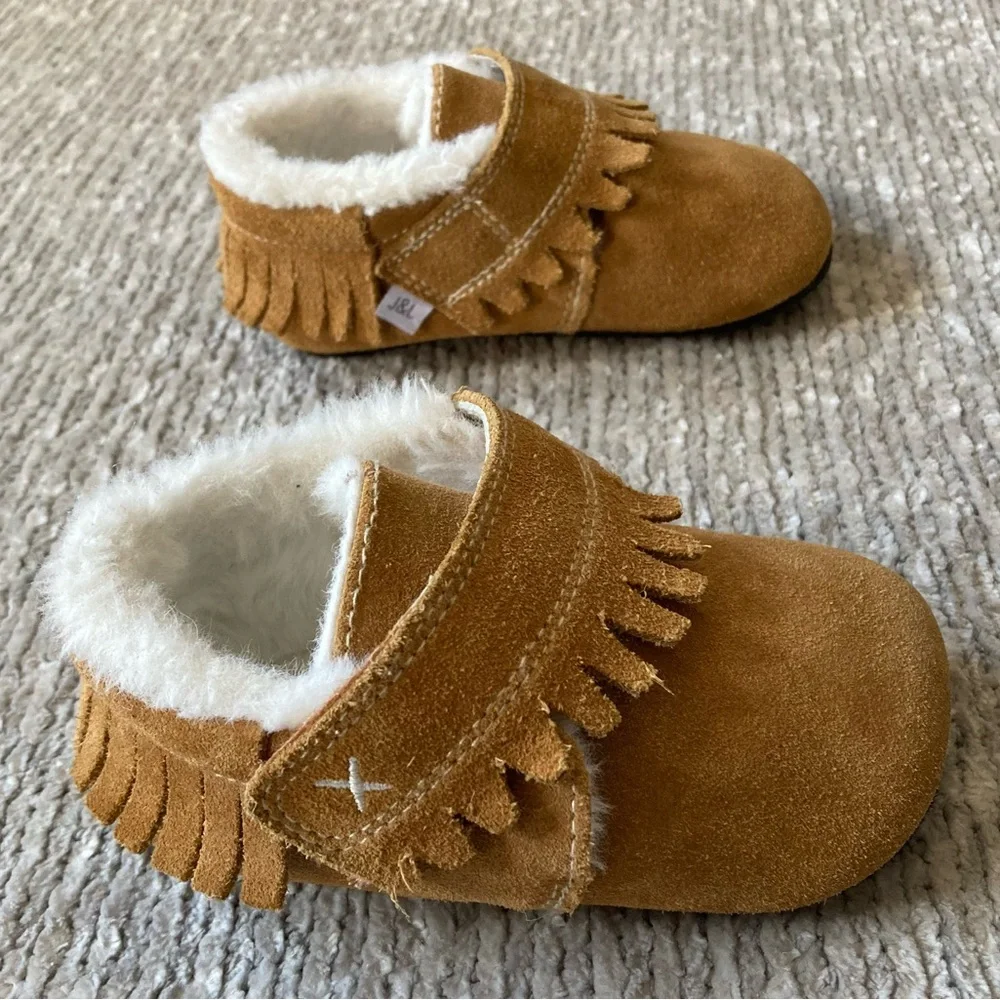 Jack & Lily Adorable Baby Moccasins‎ 24-30 months Faux Fur Lining